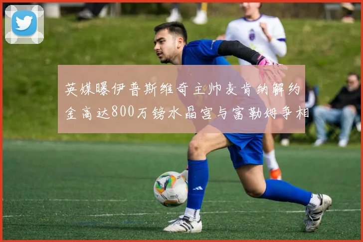 英媒曝伊普斯维奇主帅麦肯纳解约金高达800万镑水晶宫与富勒姆争相追逐